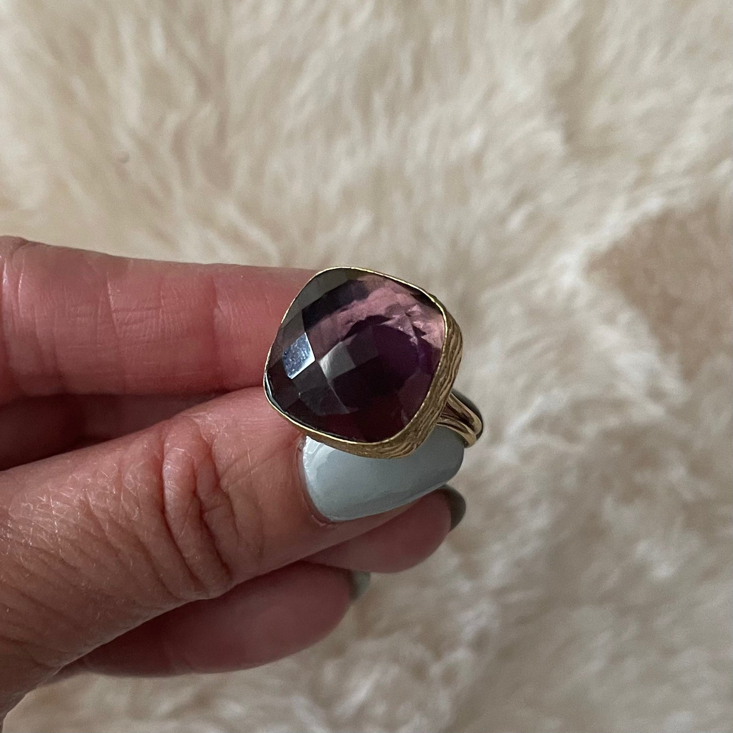 Cushion Cut Gemstone Ring