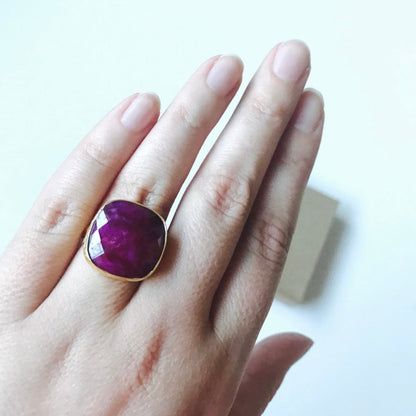 Natural Raw Ruby ring