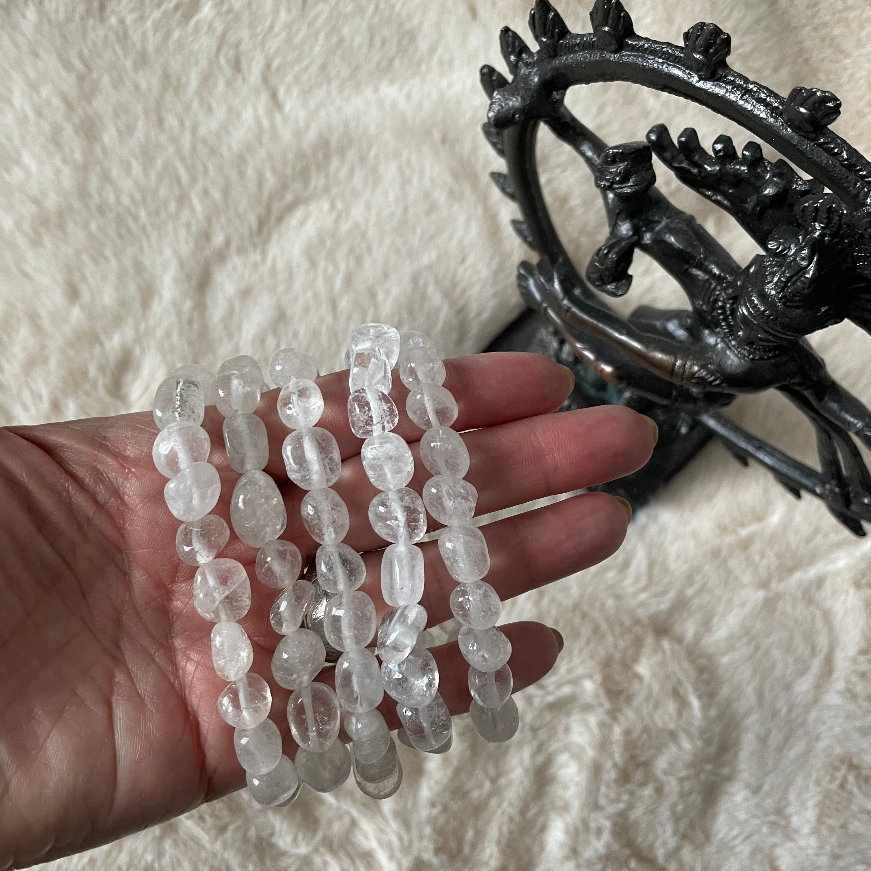 Tumbled Clear Quartz Stretch Bracelet