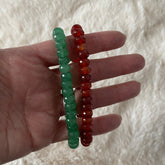 Faceted rondelle beaded bracelet by Evermore Everlasting featuring shimmering gemstone beads and a stylish, handcrafted design.