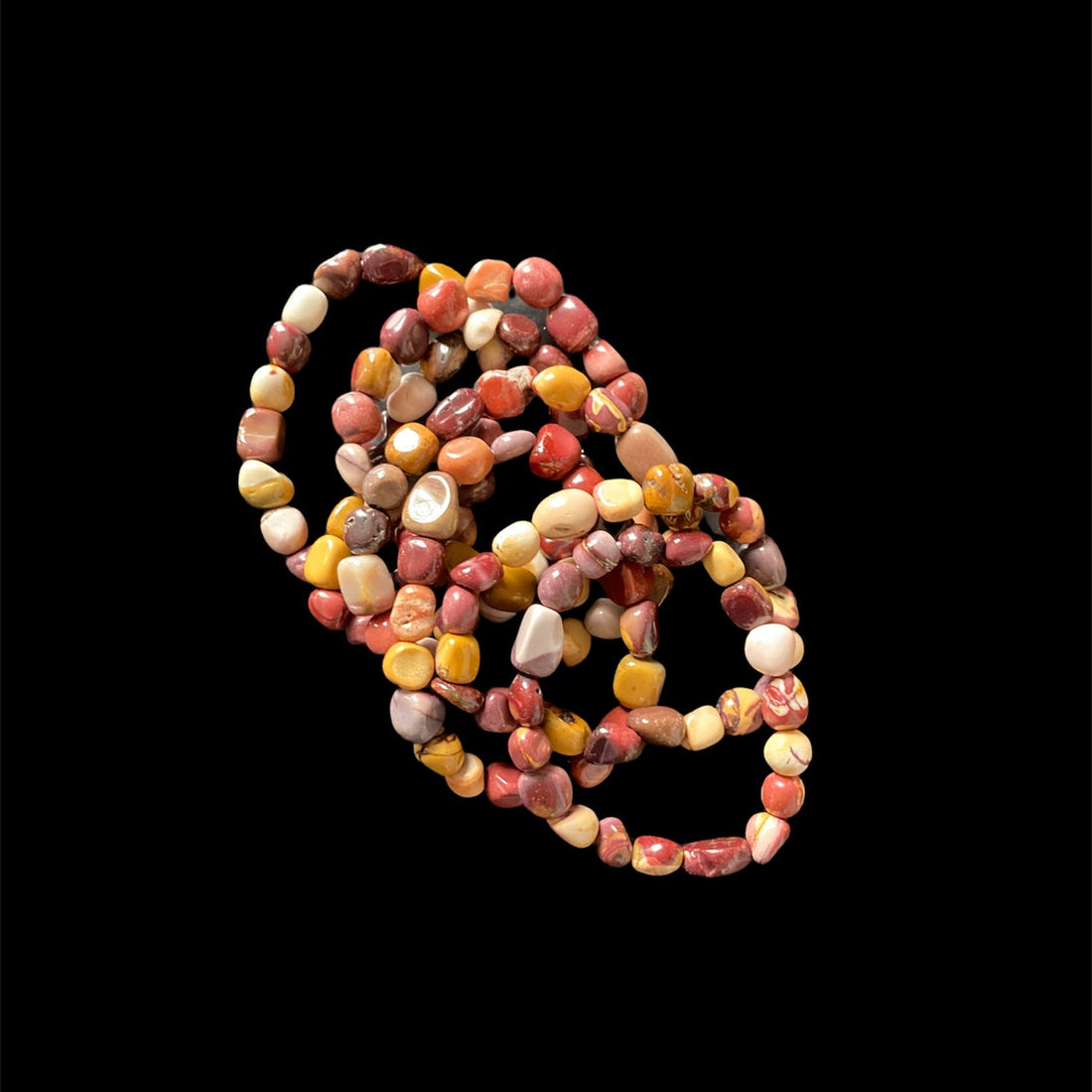 Colorful Mookaite stretch bracelet with polished stones from Evermore Everlasting, designed for comfortable wear and natural style.