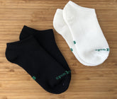 Black No Look Anklet Bamboo Viscose Socks by Spun Bamboo, close-up view showing soft fabric and sleek ankle-length design.