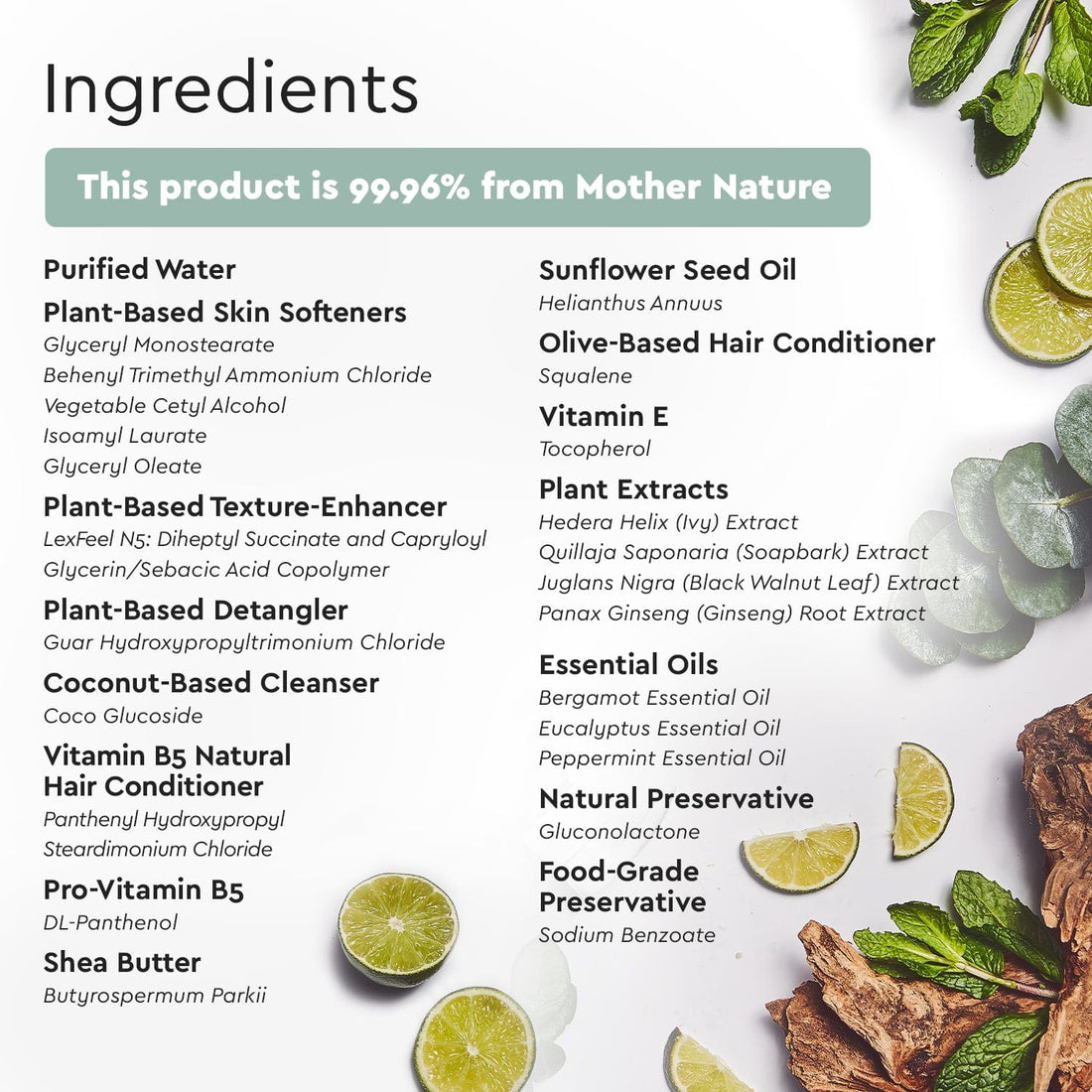 Puracy silicone and sulfate-free conditioner bottle with ingredients label showing natural, nourishing hair care ingredients.