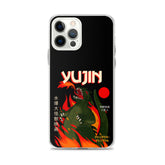 Yūjin Clothing Fire Flame iPhone case with vibrant flame design protecting an iPhone 14 model