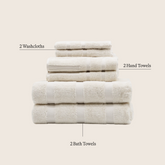 Set of four Italic Australian Cotton Capri bath towels, soft and plush for home use, displayed folded on a neutral background.