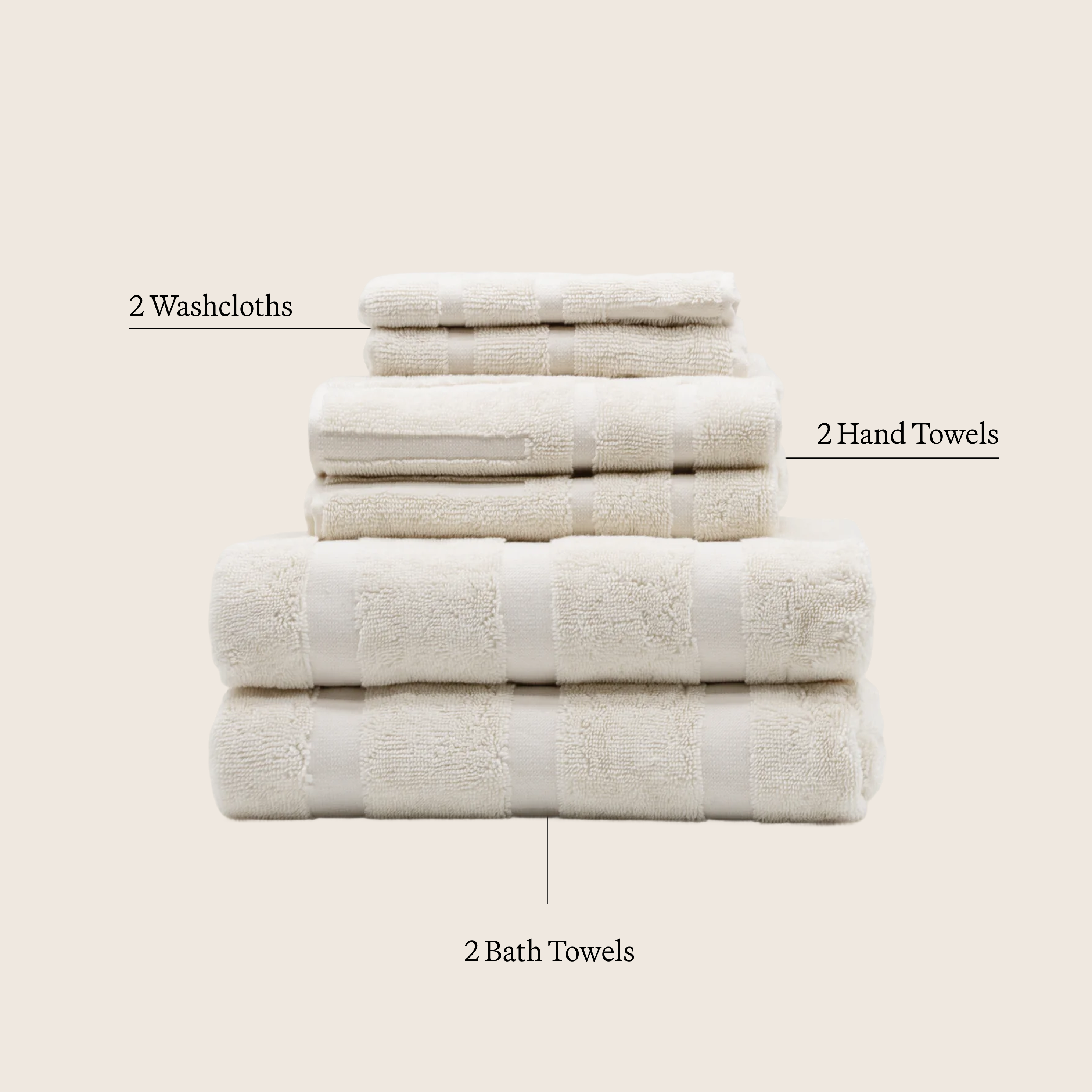 Set of four Italic Australian Cotton Capri bath towels, soft and plush for home use, displayed folded on a neutral background.