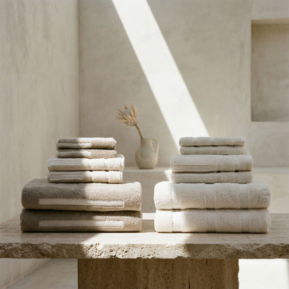 Soft white Capri Australian Cotton bath towel from Italic, showcasing plush, absorbent fabric with a smooth finish.