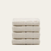 Set of four Capri Australian cotton bath washcloths in ecru, soft and absorbent for home use by Italic.
