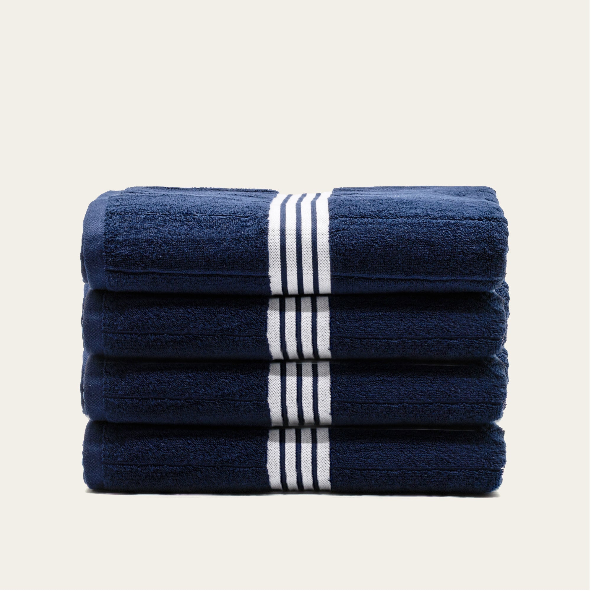 Soft Nautilus Australian Cotton bath towel by Italic, showing plush, white terry cloth with a textured border.