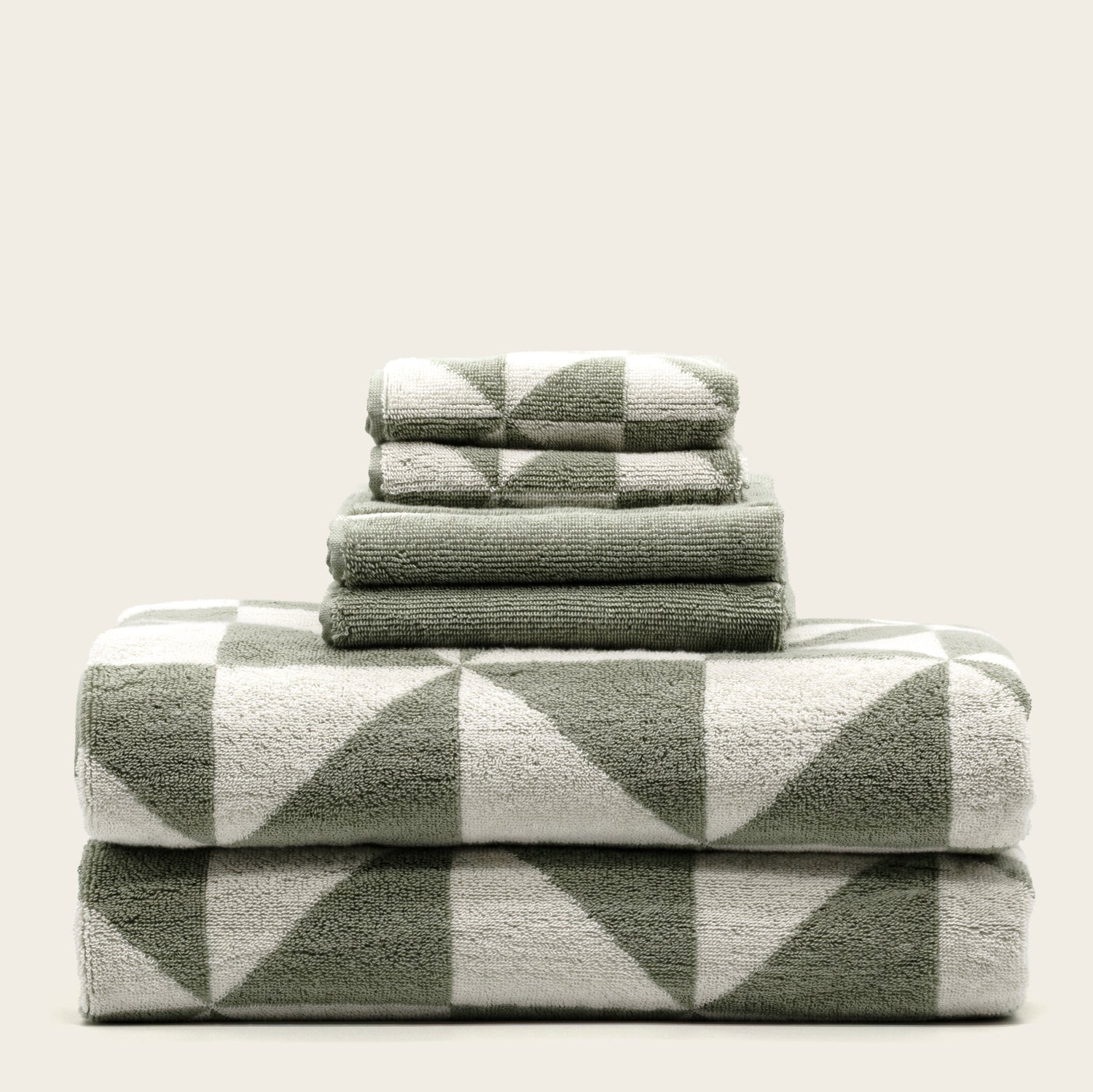 Set of Umbra Australian Cotton Towels by Italic, plush and soft bath towels with a luxurious appearance, neatly folded.