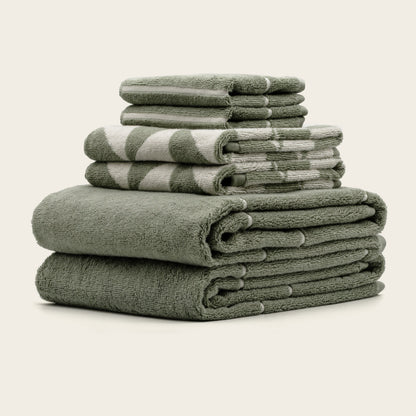 Italic Umbra Australian Cotton Bath Towels in a standard set, showcasing soft, plush white towels for home use.