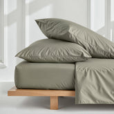 Luxury Australian sateen pillowcase set from Italic, soft smooth bed pillowcases in a sleek home bedding arrangement.