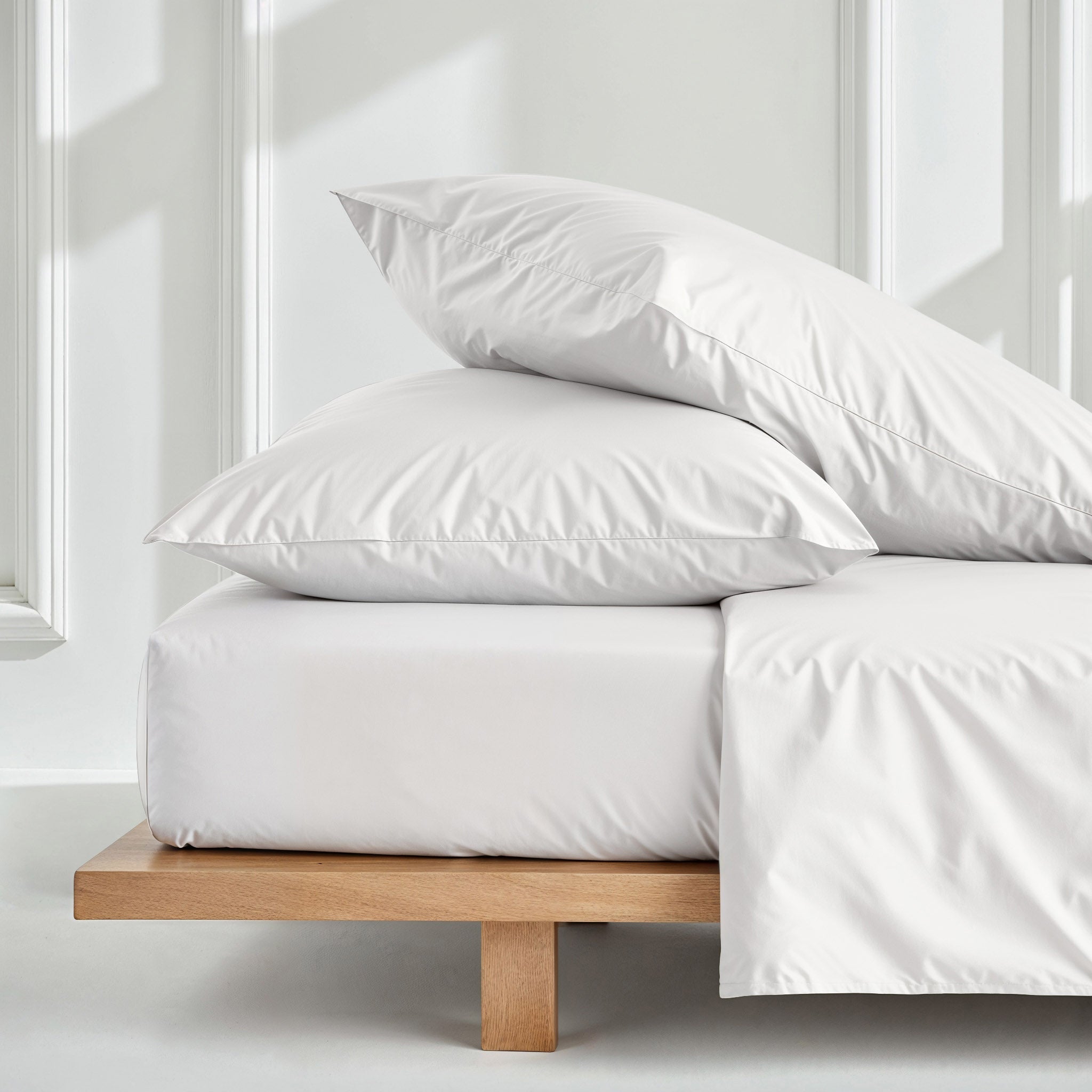 Italic Luxe Australian Sateen Pillowcase Set with smooth, shiny fabric and elegant design for luxurious home bedding.