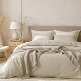 Italic Luxe Australian Sateen Pillowcase Set featuring smooth, soft satin pillowcases for a luxurious bed decor.