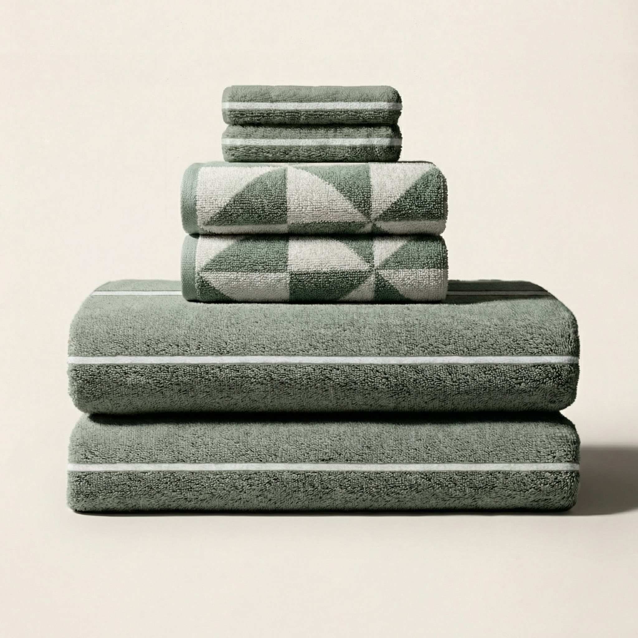 Set of Deia Australian cotton towels from Italic, soft and plush, displayed in a neutral color for home bed or bath use.
