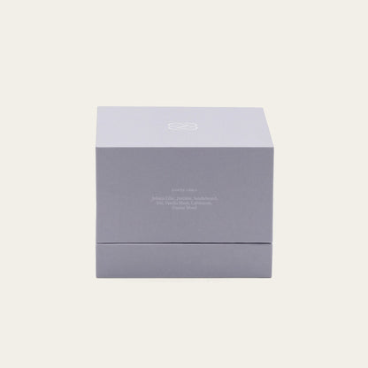 Lavender-colored ceramic candle holder with a soy wax candle from Italic, showcasing a smooth, glazed finish and elegant design.