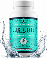 Key Nutrients electrolyte hydration pills in capsule form, showcasing the supplement bottle with hydration capsules inside
