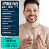 Key Nutrients electrolyte hydration pills in capsule form, showing five capsules ready for hydration and electrolyte replacement.