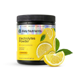 Key Nutrients Electrolyte Recovery Plus Powder in Lemonade flavor, sugar-free electrolyte supplement for hydration, 90 servings.