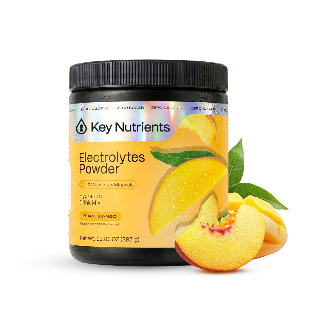 Key Nutrients Electrolyte Recovery Plus Powder in Lemonade flavor, sugar-free electrolyte supplement for hydration, 90 servings.