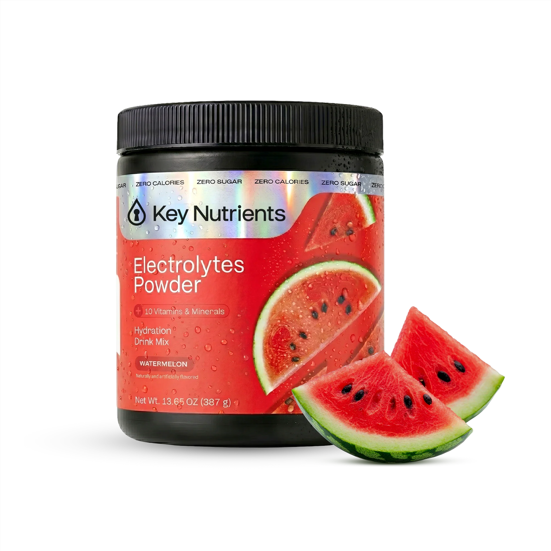 Key Nutrients Electrolyte Recovery Plus Powder in Lemonade flavor, sugar-free electrolyte powder for hydration, 90-serving jar