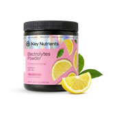 Key Nutrients Electrolyte Recovery Plus Powder in Lemonade flavor, sugar-free electrolyte supplement for hydration, 90 servings.