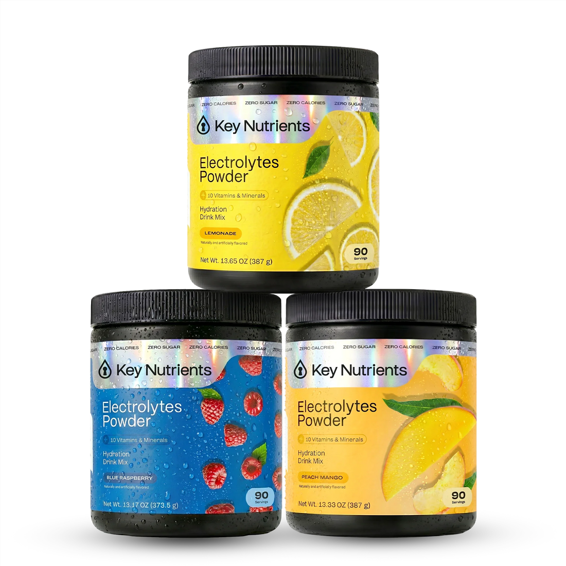 Key Nutrients Electrolyte Recovery Plus powder in lemonade flavor, sugar-free electrolyte mix for hydration, 90 servings.