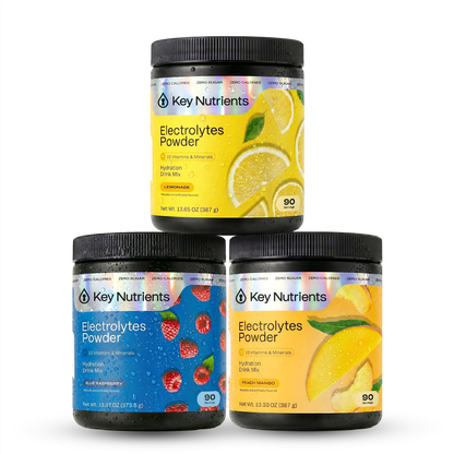 Key Nutrients Electrolyte Recovery Plus Powder in a fan favorite flavor, sugar-free electrolyte supplement for hydration and recovery.