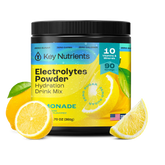 Key Nutrients electrolyte recovery plus powder in lemonade flavor, sugar-free electrolyte mix for hydration, 90 servings.