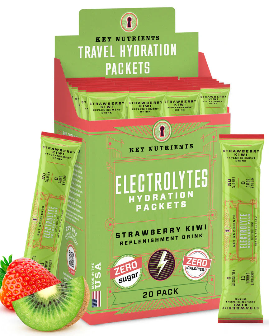 Key Nutrients Electrolyte Recovery Plus Powder in Lemonade flavor, sugar-free electrolyte supplement for hydration and recovery.