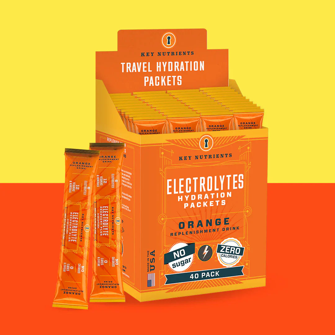 Key Nutrients Electrolyte Recovery Plus Powder in lemonade flavor, sugar-free electrolyte powder for rehydration and recovery.