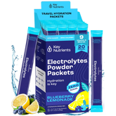 Key Nutrients Electrolyte Recovery Plus Powder in Lemonade flavor, sugar-free electrolyte powder for hydration, 90 servings.