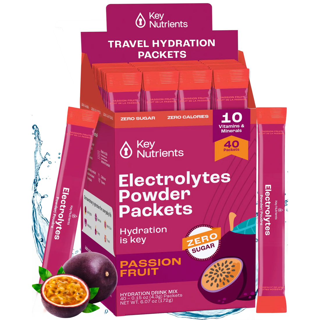 Key Nutrients Electrolyte Recovery Plus Powder in Lemonade flavor, sugar-free electrolyte drink mix, 90 servings in a resealable pouch.