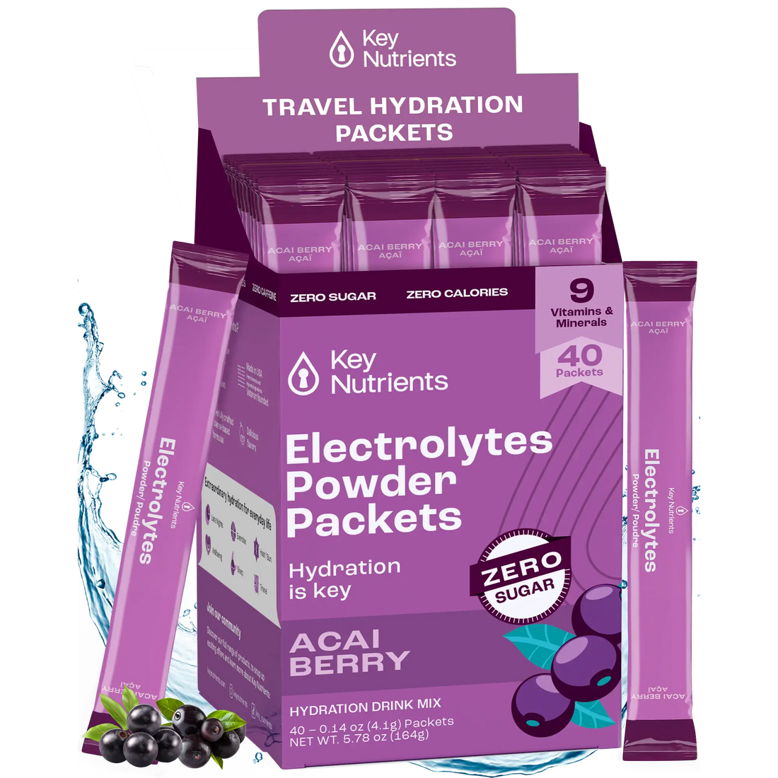 Key Nutrients electrolyte recovery plus powder in lemonade flavor, sugar-free electrolyte mix for rehydration, 90 servings.