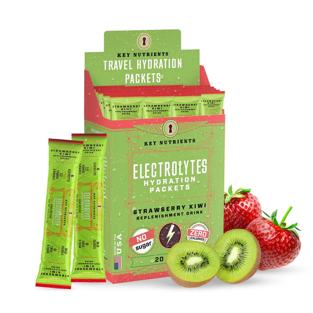 Key Nutrients Electrolyte Recovery Plus Powder in Lemonade flavor, sugar-free electrolyte mix in a 90-serving container.