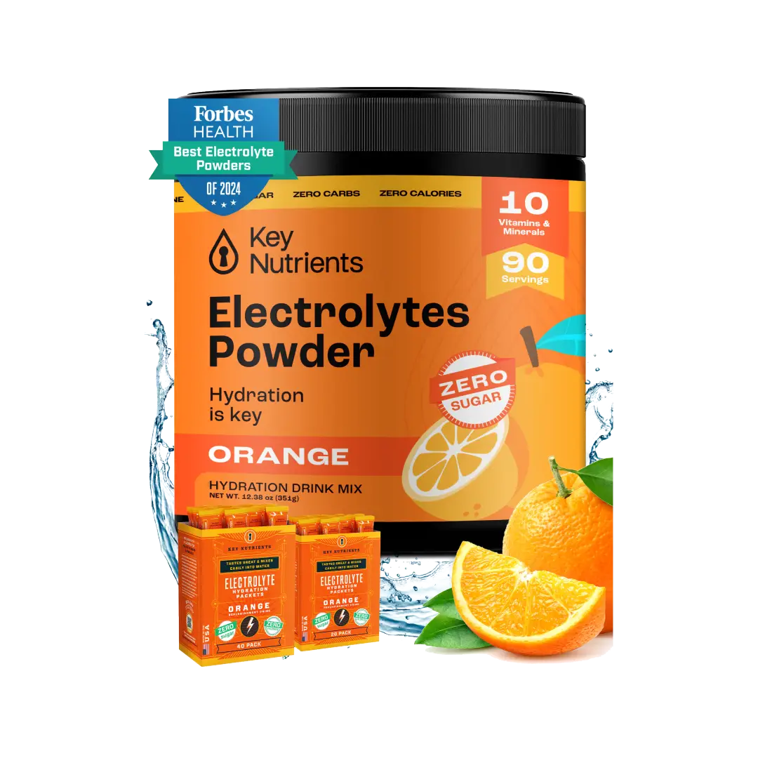 Key Nutrients Electrolyte Recovery Plus Powder in Lemonade flavor, sugar-free electrolyte supplement for hydration and recovery.