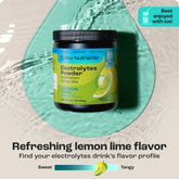 Key Nutrients Electrolyte Recovery Plus Powder in Lemonade flavor, sugar-free electrolyte powder for hydration, 90 servings.