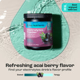 Key Nutrients Electrolyte Recovery Plus Powder in Lemonade flavor, sugar-free electrolyte powder for hydration, 90 servings.