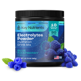 Key Nutrients Electrolyte Recovery Plus Powder in Lemonade flavor, sugar-free electrolyte powder for hydration and replenishment.