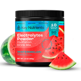 Key Nutrients Electrolyte Recovery Plus Powder in Lemonade flavor, sugar-free electrolyte powder for hydration, 90 servings.