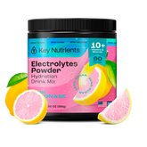 Key Nutrients Electrolyte Recovery Plus Powder in Lemonade flavor, sugar-free electrolyte powder for hydration and recovery.
