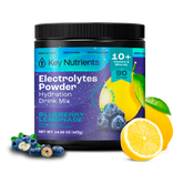 Key Nutrients Electrolyte Recovery Plus Powder in Lemonade flavor, sugar-free electrolyte powder for hydration, 90 servings.