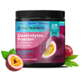 Key Nutrients Electrolyte Recovery Plus Powder in Lemonade flavor, sugar-free electrolyte powder for hydration, 90 servings.