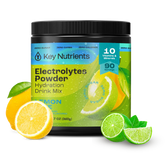 Key Nutrients Electrolyte Recovery Plus Powder in Lemonade flavor, sugar-free electrolyte supplement for hydration, 90 servings