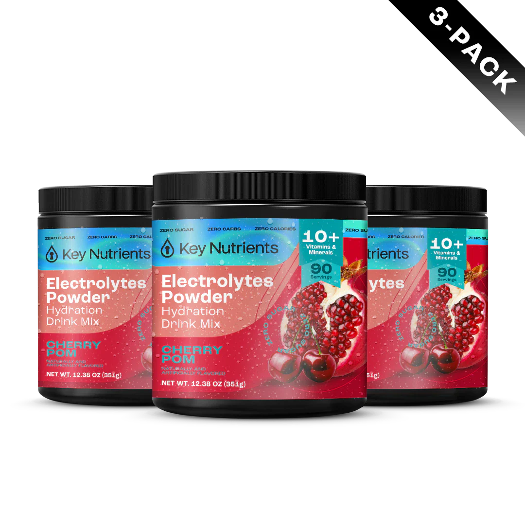 Key Nutrients Electrolyte Recovery Plus Powder in Lemonade flavor, sugar-free electrolyte mix for hydration and recovery.