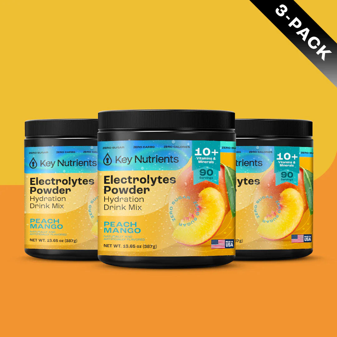 Key Nutrients Sugar-Free Electrolyte Recovery Plus Powder in Lemonade flavor, 90 servings, ideal for rehydration and electrolyte replenishment.