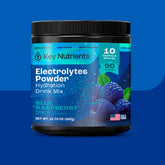 Key Nutrients Electrolyte Recovery Plus Powder in Lemonade flavor, sugar-free electrolyte powder for hydration, 90 servings.