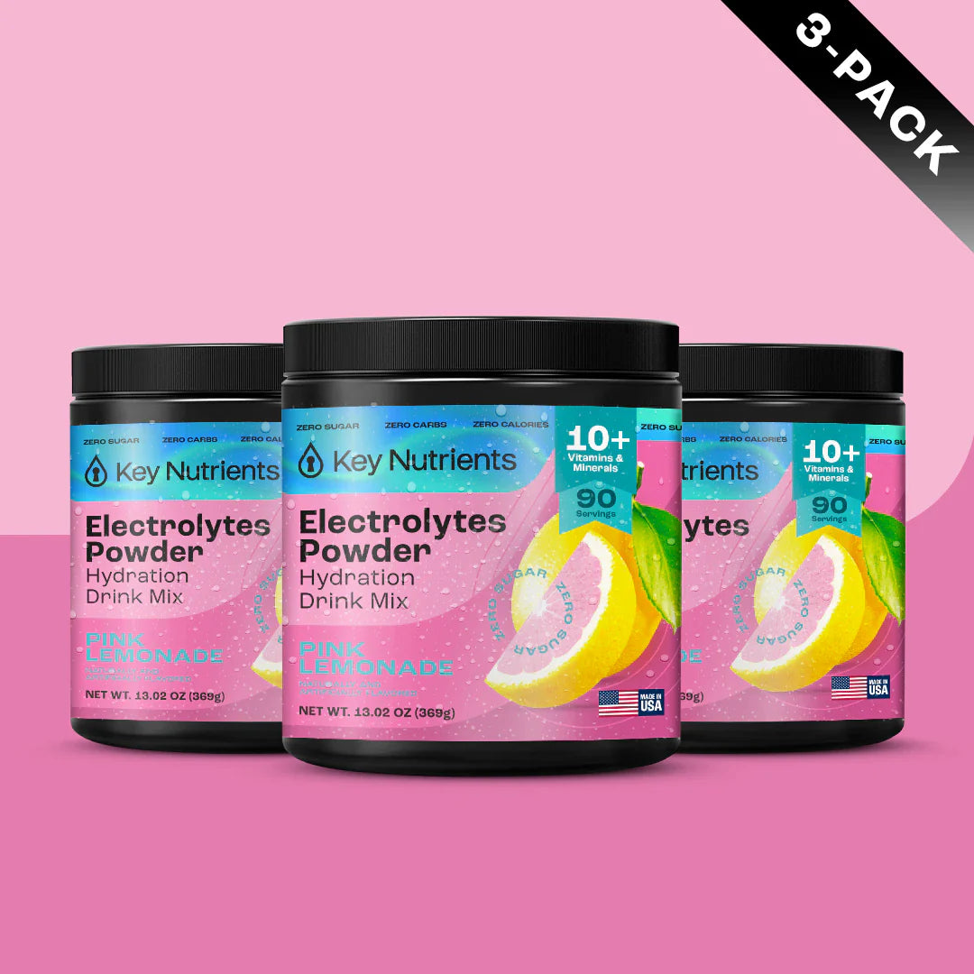 Key Nutrients Sugar-Free Electrolyte Recovery Plus Powder in Lemonade flavor, 90 servings, natural electrolyte replenishment for hydration