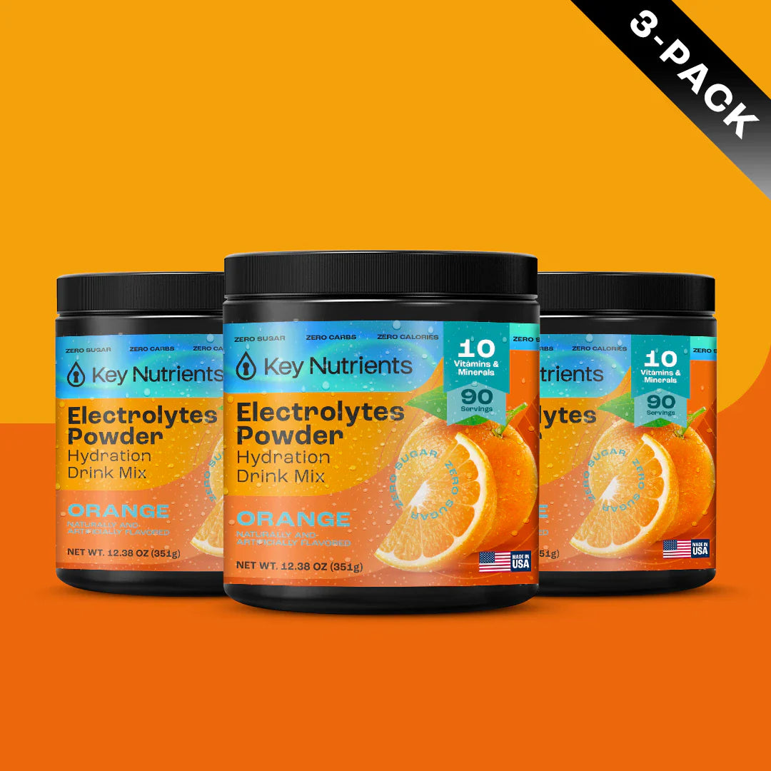 Key Nutrients Electrolyte Recovery Plus Powder in Lemonade flavor, sugar-free electrolyte supplement for hydration and recovery.