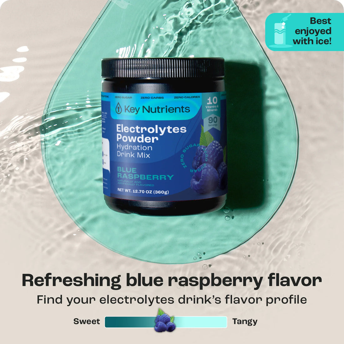 Key Nutrients Electrolyte Recovery Plus Powder in Lemonade flavor, sugar-free electrolyte supplement for hydration and recovery.